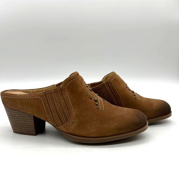 Earth Women's Size 9 Brown Mules Nubuck Western Detailed - Picture 1 of 10